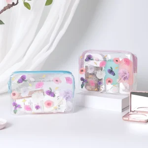 Waterproof Zipper Brushes Makeup Bag Mini Travel Essentials Kit Toiletries Bag Plastic Clear PVC Cosmetic Bag