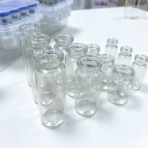 Well-sealed Cylinder Glass Vial Size Options Shock Resistant Borosilicate Glass Bottle for Cosmetic Sample Packing