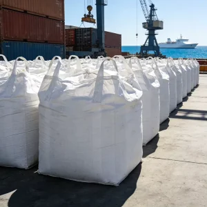 White 1000Kg 2000Kg Polypropylene PP Woven Durable Jumbo Flat Bottom FIBC Bulk Bags for Construction Use