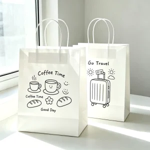 White Art Paper Custom Logo Printed Offset Printing Recyclable Luxury Gift Bag for Clothing Shoes Cosmetic Perfume Packaging