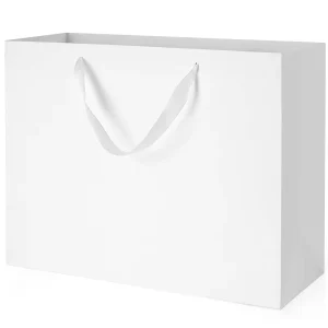 White Card Paper Bag for Retail Store Gift Packing Merchandise Storage and Business Packaging in Various Commercial Scenes