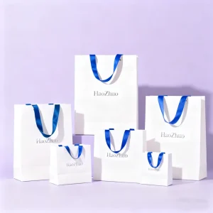 White Cardboard Bag Clothing Jewelry Shopping Bag Customized Luxury Packaging Cardboard Bag with Logo