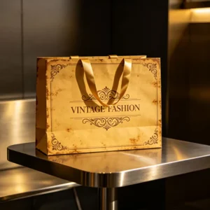 White Cardboard Shopping Gift Paper Bag Luxury Custom Gold Foil Stamping Logo Retail Boutique Paper Bags