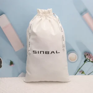 White Drawstring Cotton Linen Dust Hat Shoe Bag Custom Logo Printed Reusable Muslin Cotton Pouch Bag