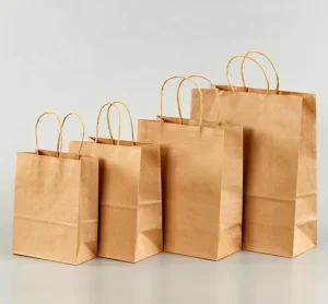 White Food Takeaway Shopping Bags Custom Kraft Paper Bags with Your Own logo