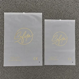 White Frosted Plastic Zipper Bags with Custom Print Eco Friendly Choice for Clothing Packaging