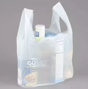 White HDPE Plastic T Shirt Bags Food Grade for Bakery & Deli