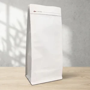 White Kraft Paper Box Pouch Custom Logo for Coffee Tea and Snack Packaging 3
