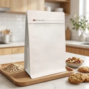 White Kraft Paper Coffee Bag Flat Bottom Pouch Factory Direct Supply