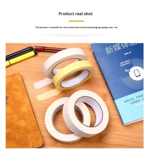 White Medium High Viscosity Single Sided Masking Tape Crepe Paper Decorative Spray Paint Seam Color Adhesive Paper Film