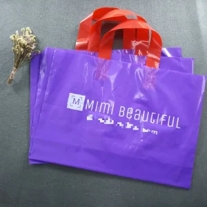 White Plastic Shopping Bag Recyclable Plastic Boutique Bags for Business Retail Custom Logo Plastic Shopping Bag With Handle