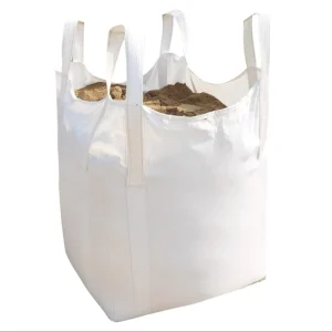 White Polypropylene Tubular Jumbo FIBC Big Bag 1000kg-2000kg Flat Bottom Durable Ton Bulk Bag