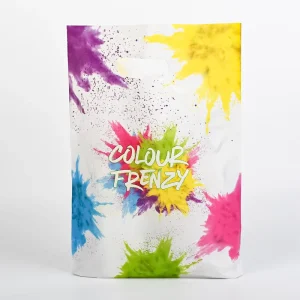 White Shopping Bags With Colorful Logo Design Plastic Shopping Bag for Boutique