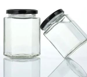 Wide Mouth Clear Square Glass Jars 200ml 300ml 330ml 500ml 1000ml Lid Spray Printed Model 001 Sugar Baby