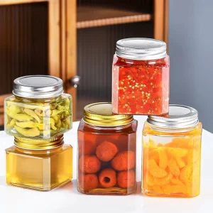 Wide Mouth Glass Jam Jar with Lid Empty Honey Glass Container