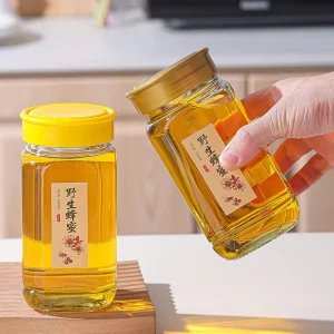 Wide Mouth Octagon Glass Honey Jar with Plastic Screw Lid 0.5kg & 1kg Food Storage & Packaging Jar