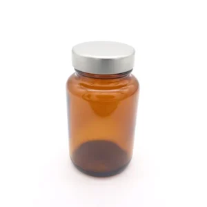 Wide Mouth Pill Capsules Tablets Medicine Glass Bottle with Plastic Cap