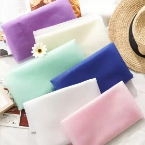 Width 150 cm Polyester Solids Organza Fabric Transparent Tulle Mesh Fabric for Dress Skirt Curtain Ribbon Accessory