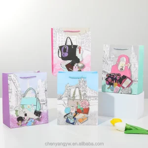 Women’s Luxury Coated Paper Bags with Hot Stamping Eco friendly Waterproof Personalized for Cosmetics Clothing Shoes Gifts