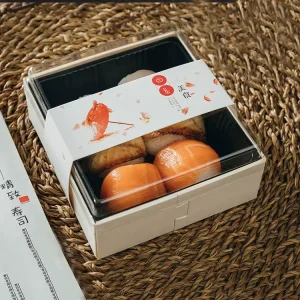 Wooden Biodegradable Foldable Sushi Bento Folders Custom Color Embossing Food Grade Disposable Container Takeaway Salad