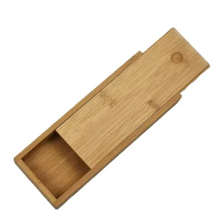 Wooden Box Sliding Lid Unfinished Bamboo Box with Sliding Lid Bamboo Gift Box