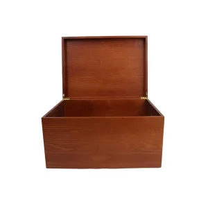Wooden Box with Latch Vintage Wooden Keepsake Jewelry Trinket Storage Walnut Finish Brown Wooden Box Storage with Hinged Lid