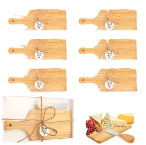 Wooden Cheese Board Cheese Spreader Knives Set Gift Boxes Mini Square Charcuterie Boards Sustainable Cutting Board