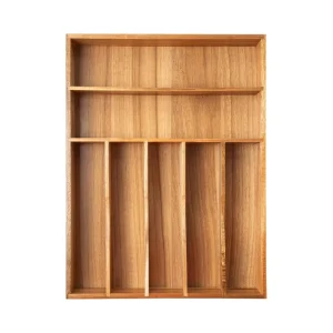 Wooden Cutlery Tray Organizer Acacia Wood Kitchen Drawer Utensil Organizer Silverware Holder Cutlery Tray for Tool Storage