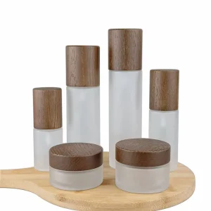 Wooden Lid Glass Bottle and Jar 30ml 50ml 100ml 120ml 150ml Cosmetic Jar 15g 30g 50g 150g 200g