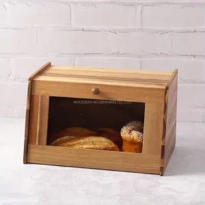 Woodsun Bread Bin Counter Top Wood Bamboo Food Bread Box Bin Factory Custom