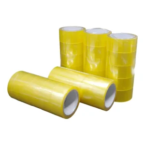 Yellow BOPP Paper Tape Single Sided Adhesive Waterproof Acrylic Tape for Carton Sealing