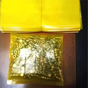 Yellow VCI PE Film Flat Gravure Printing Anti Rust Moisture Proof Packaging for Metal Parts Long Term Corrosion