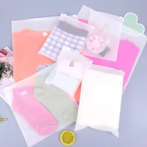 Yurui Customized Printing Clothing Frosted Ziplock Bag Opaque Milk Color Slider Plastic Bags with Closure