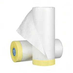 ZM Single Sided Low Noise Rubber Adhesive PE Crepe Paper Tape Dustproof Masking Film for Cars Body Paint Protection