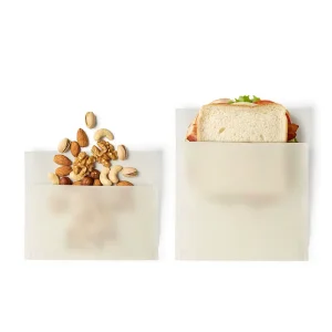 Zero Waste Natural Beeswax Snack Bag Eco Friendly Compostable Reusable Organic Cotton Food Pouch Washable Plastic Free Storage