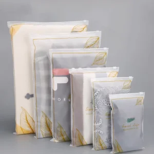 Zip Lock Bag for Clothing Packaging Matt Black Frosted PVC PE Custom Logo Printing