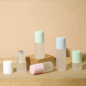 high quality 1ml 2ml 3ml frosted roll on bottle perfume essential oil bottle 5ml dispenser glass roll on bottles