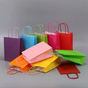 with Your Own Logo Reusable Paper Packaging Bags for Small Businesses, Plain Brown Paper Bags with Handles